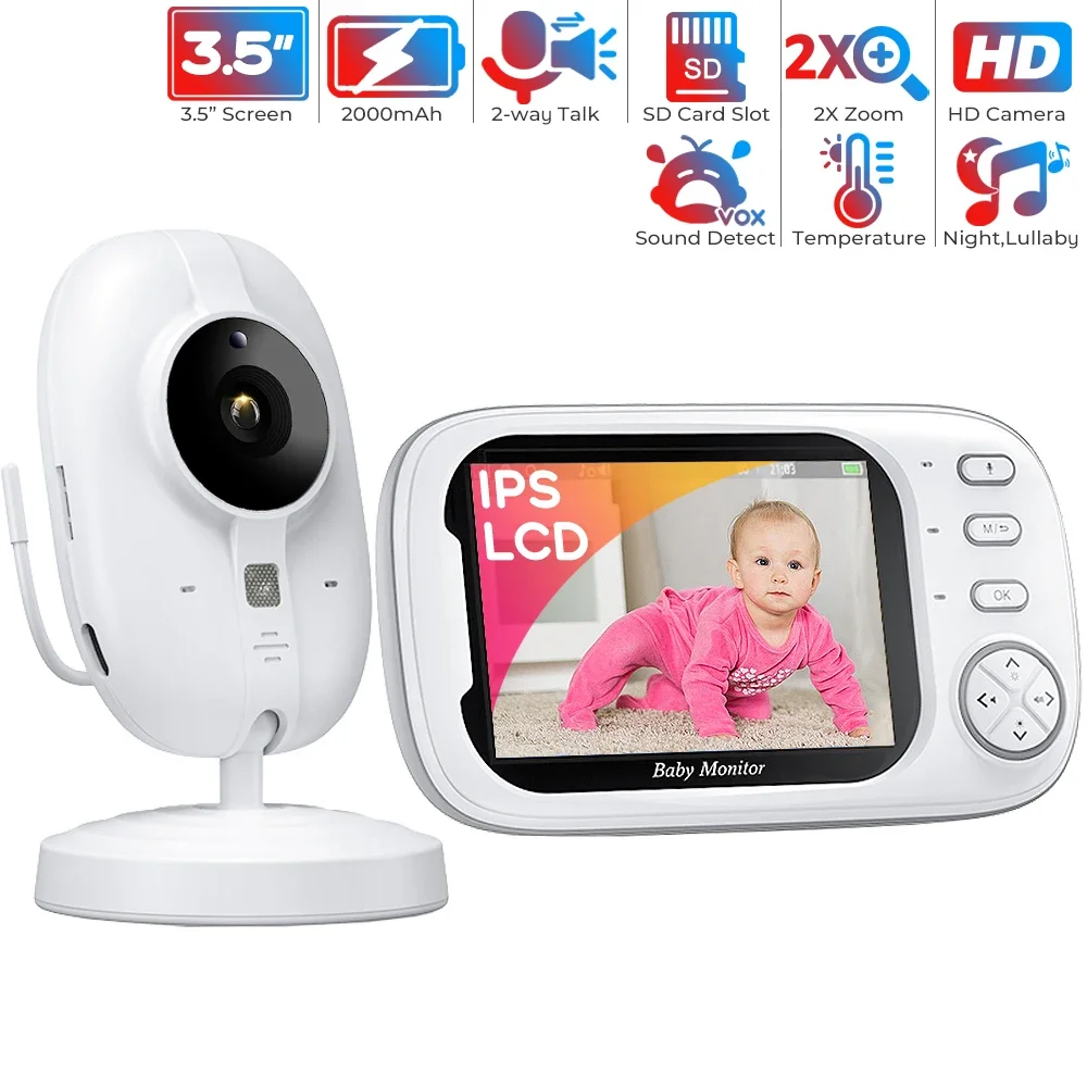 

3.5 Inch Wireless Baby Monitor IPS Screen 2000mAh Battery Baby Phone Two-way Intercom Night Vision Babysitter Monitor Cameras