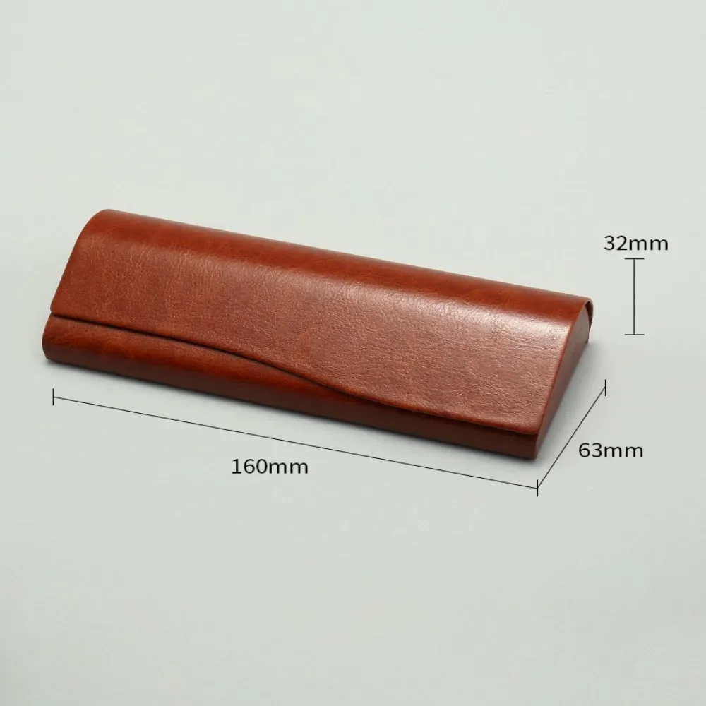 Alta qualidade geada vintage couro óculos caso couro cor sólida óculos de sol caso de couro moda óculos caso feminino