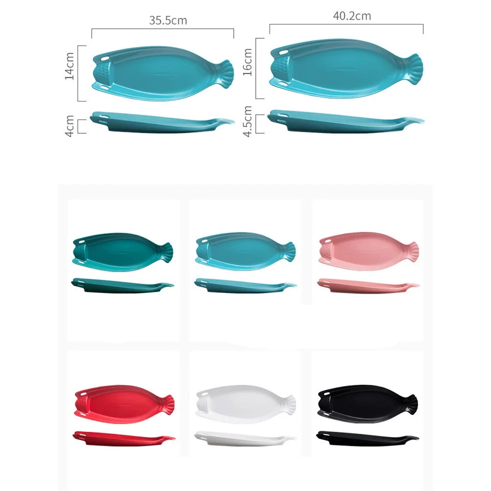 

1Pcs Ceramic Fruit Plate Creative Fish Shaped Red 14inch Dish Multifunction Snack Storage Steak Pan for Family Party Restaurant