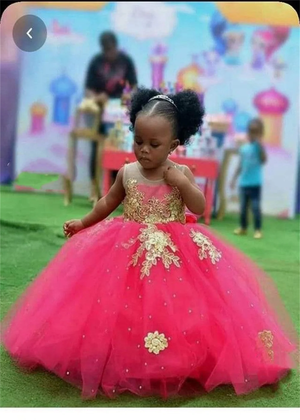 Hot Pink Dress Beaded Appliques Princess Wedding dresses Ball Gown for Sweet Party dresses Party Elegant 2024