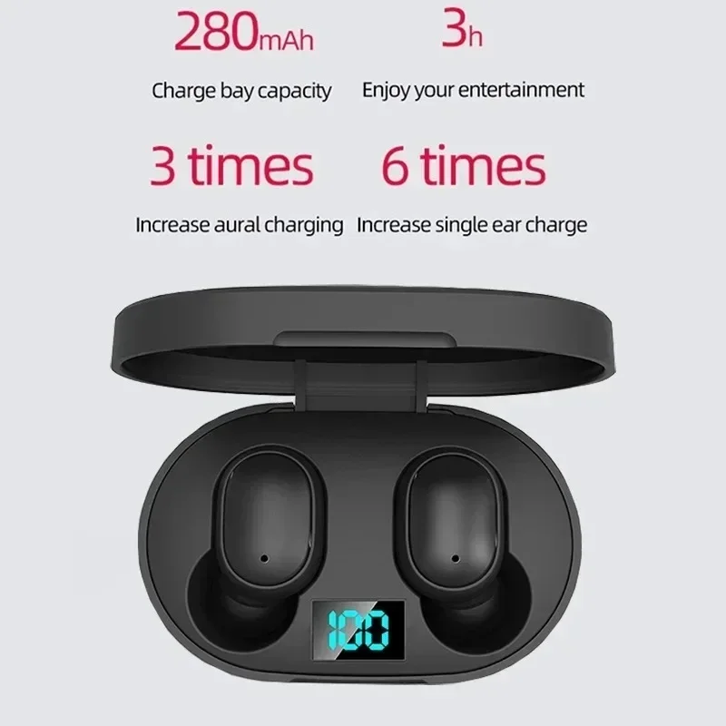 E6S TWS Wireless Headphones Sports Waterproof Bluetooth 5.0 Earphone  Stereo Headset with Microphone for Iphone Xiaomi Vivo Oppo