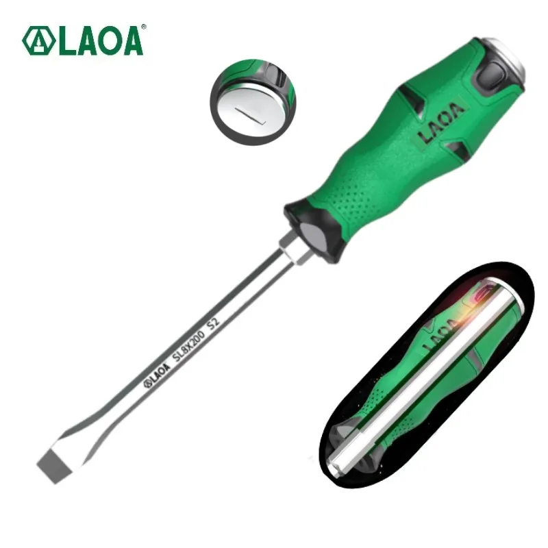 LAOA 1 szt. Śrubokręt krzyżakowy z magnetyzmem Śrubokręty płaskie 58HRC Stal stopowa z funkcją kranu
