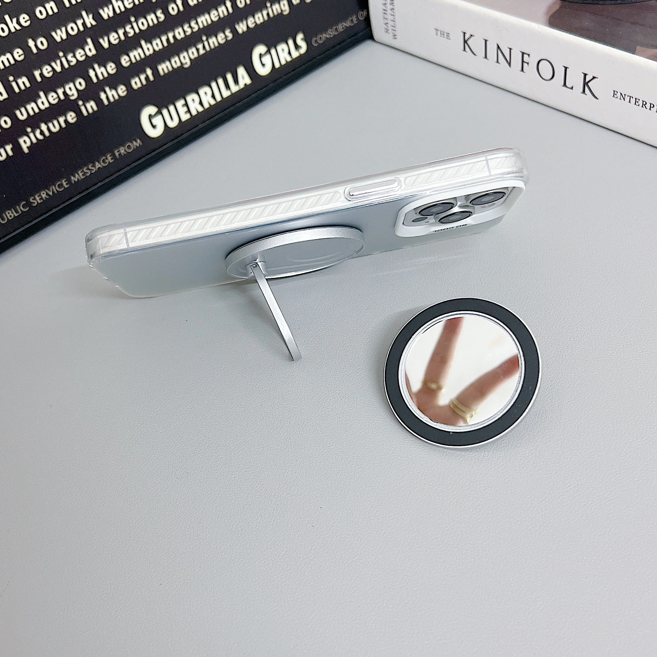 

Coke bottle magnetic phone stand 360° rotation with mirror Folding Ring Phone Holde