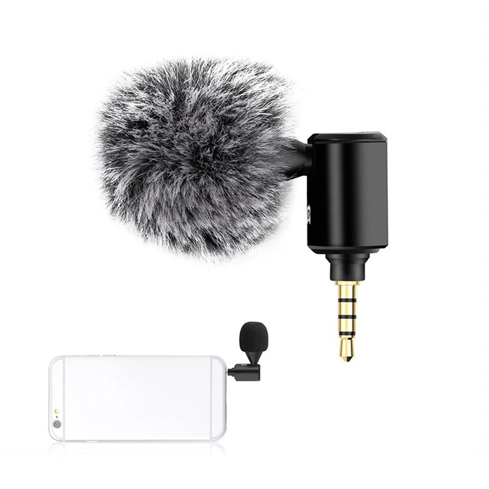 Mikrofon Mini ponsel pintar, colokan 3.5mm/tipe C, mikrofon Studio foto ponsel, MIK Cardioid Pickup, sudut 90 ° dapat disesuaikan