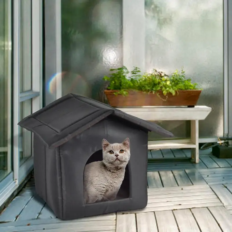 Foldable Cat House Outdoor Waterproof Pet House For Small Dogs Kitten Puppy Cave Nest With Pets Pad Dog Cat Bed Tent Supplies