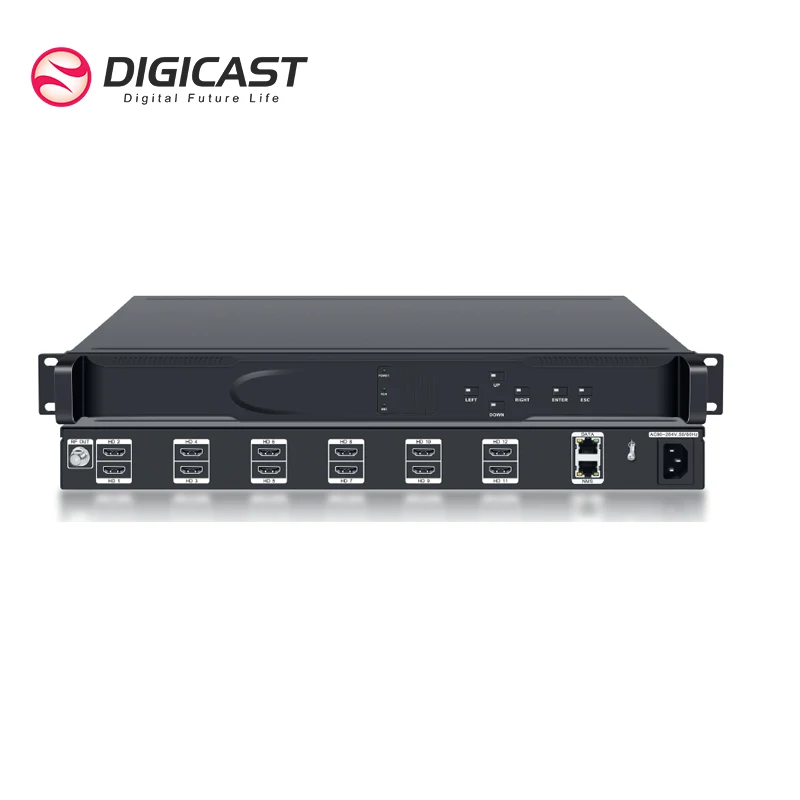 DIGICAST H264 1080P 12 HDM I to 4 DVB-TT2 Encoder modulator HD DVBT2 Modulator