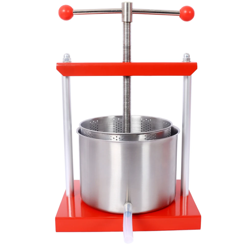 

Fruit Wine Manual Press - 0.8 Gallon Stainless Steel Barrels Press Machine for Juice, Vegetable,Wine,Olive Oil