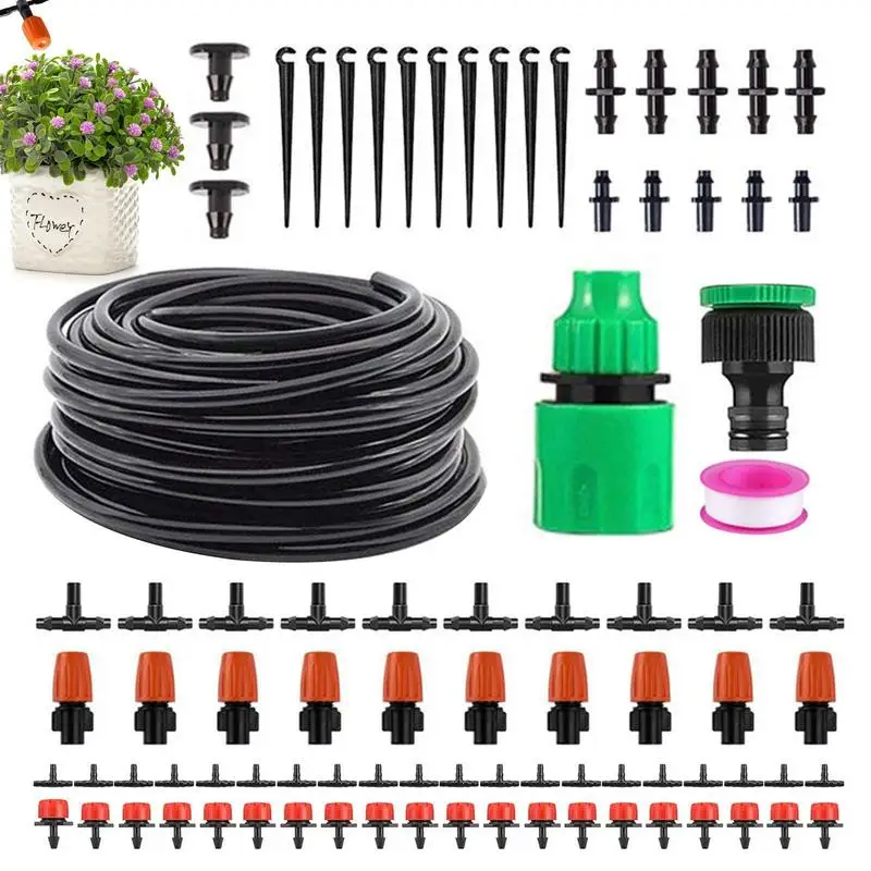 

Garden Irrigation System Patio Misting Drip Irrigation Kit Quick Connector Drip Watering System Garden Irrigation System Kit