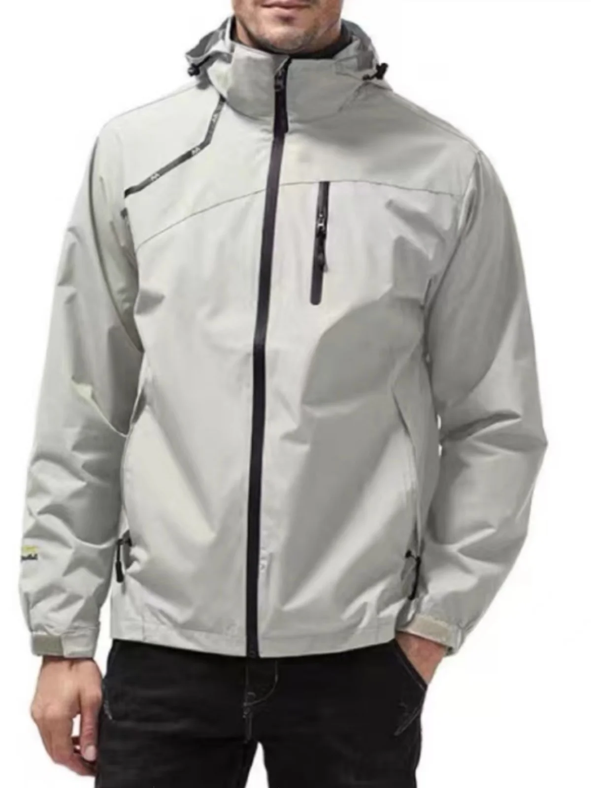 

Новинка 2023, мужская повседневная верхняя одежда из тюetu, дышащая водонепроницаемая весенне-осенняя молния, украшенная полиэстером, молодежная модная уличная одежда