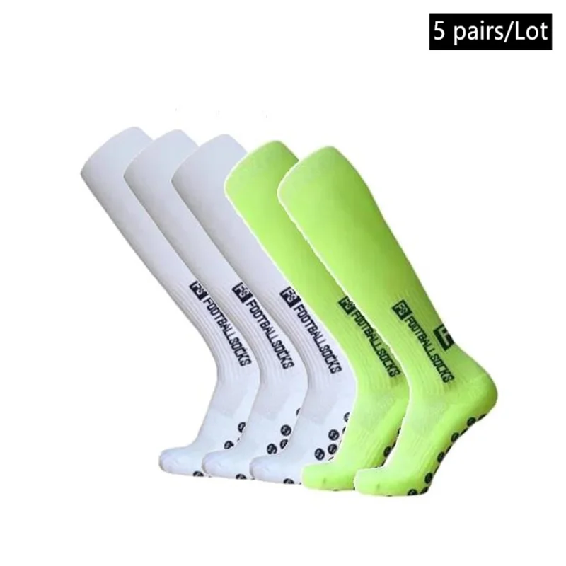 5 Pairs New Long Football Socks Silicone Suction Cup Grip Anti Slip Soccer Socks Sports Men Women Baseball Rugby Socks