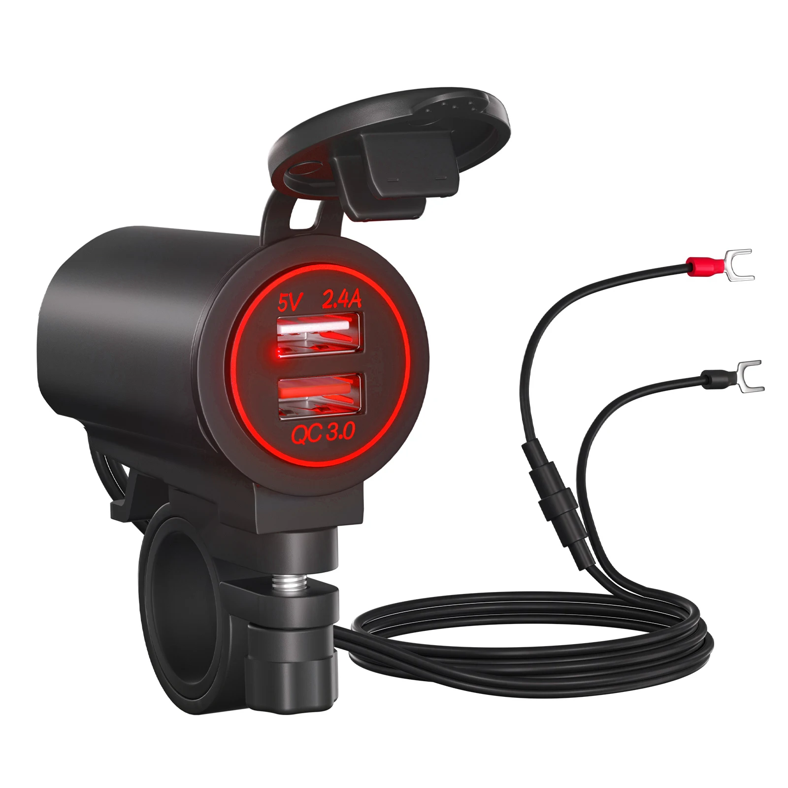 

Charger Socket Waterproof fast charging adapter QC3.0 dual USB power socket with switch for automobile and marine Charger Socke