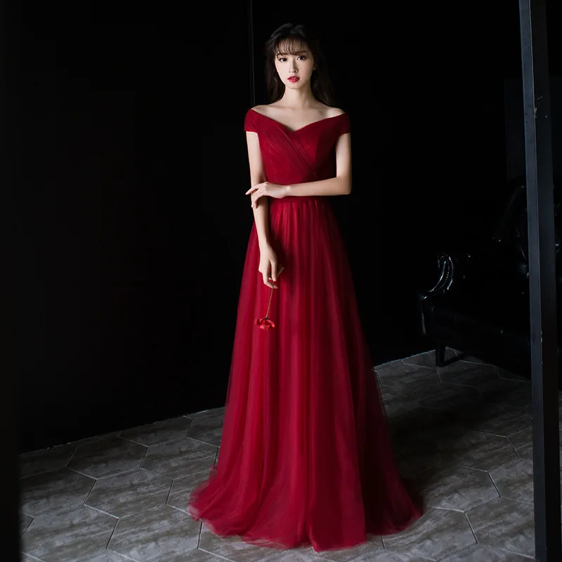 Faionable Abito da sera lungo monospalla da donna Host Dr per feste Matrimoni Spettacoli Ele Slim Fit Dr