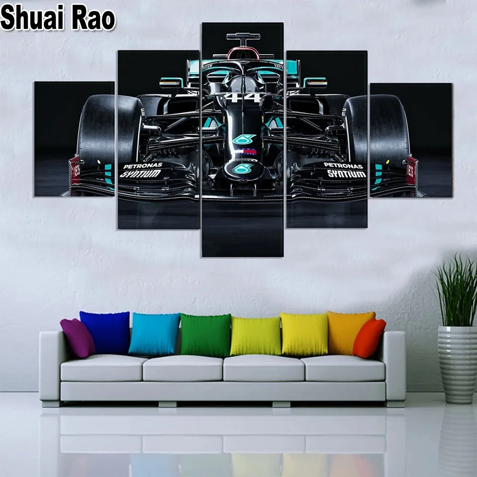 5 pcs/set diamond mosaic Racing car 5d Diy Diamond embroidery Multi-panel diamond painting cross stitch,Car Fan Stickers