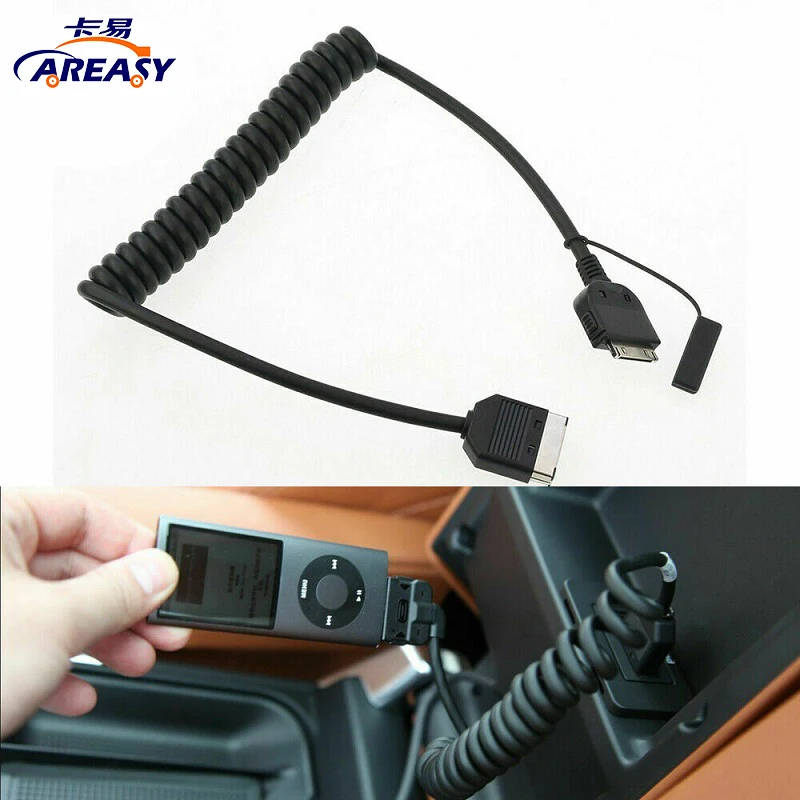 

For Land Rover Interface Audio Coiled Ipod Cable Lead Adapter Connect For iPod iPhone For Jaguar XF Range Sport Car Accessories