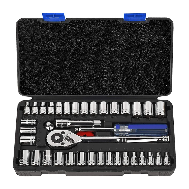 

37 in 1 Highquality Jumbo Heavy Duty Long Handle Socket Wrench Key Lock Set 1 Inch 1/2dr 1\" Drive