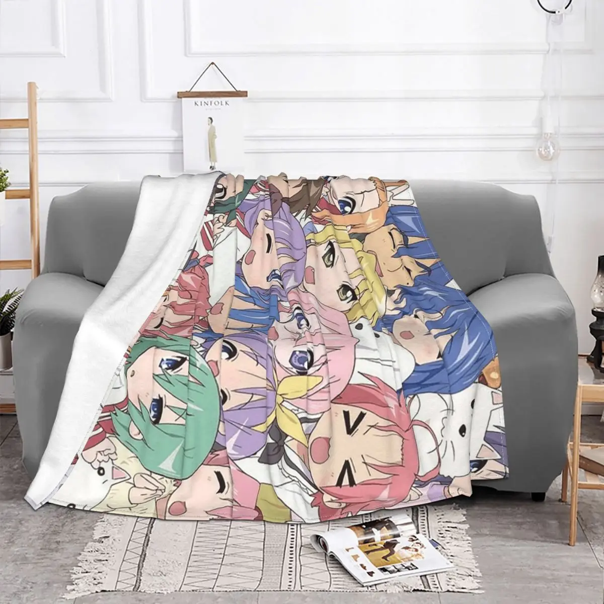 Lucky Star Anime Lucky Star Anime Blanket Soft Warm Flannel Throw Blanket Bedspread for Bed Living room Picnic Travel Home Couch