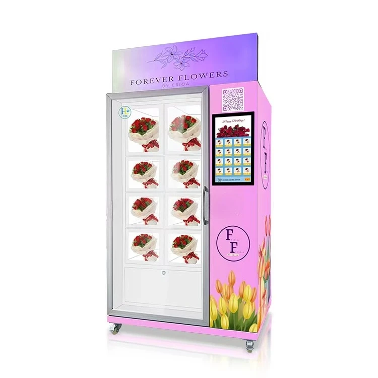 Popular Trend Multi-compartment Floral Vending Machine Compressor Refrigeration Flower Vending Machine with Card Reader