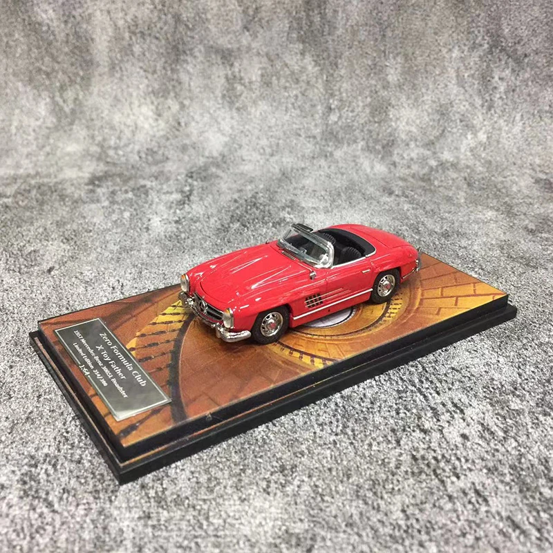 ZFC 1:64 Model samochodu SL Class MK 300SL Roadster (W198) Odlewany ze stopu aluminium Pojazd z otwartymi drzwiami - czerwony