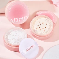 Polvo suelto para cara rosa, polvo de ajuste translúcido mate, cosméticos, resistente al agua, control de aceite, maquillaje profesional duradero