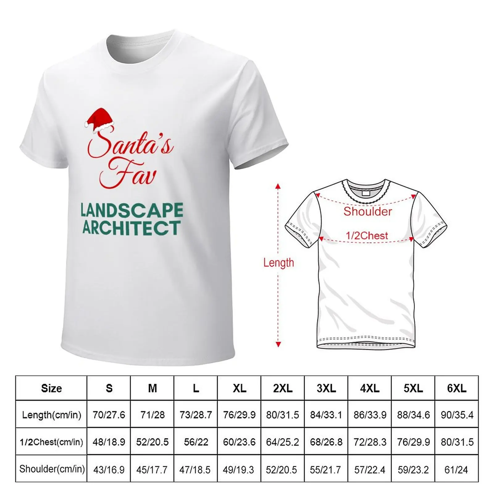 Santa's Fav Landscape Architect T-Shirt anime clothes customs cute clothes mens plain t shirts