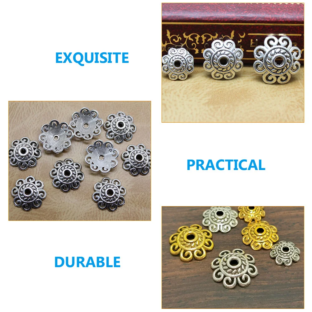 

300Pcs Flower Bead Caps Alloy Smooth Surface Bead End Caps DIY Jewelry Making Supplies Bracelets Necklaces Jewelry Parts
