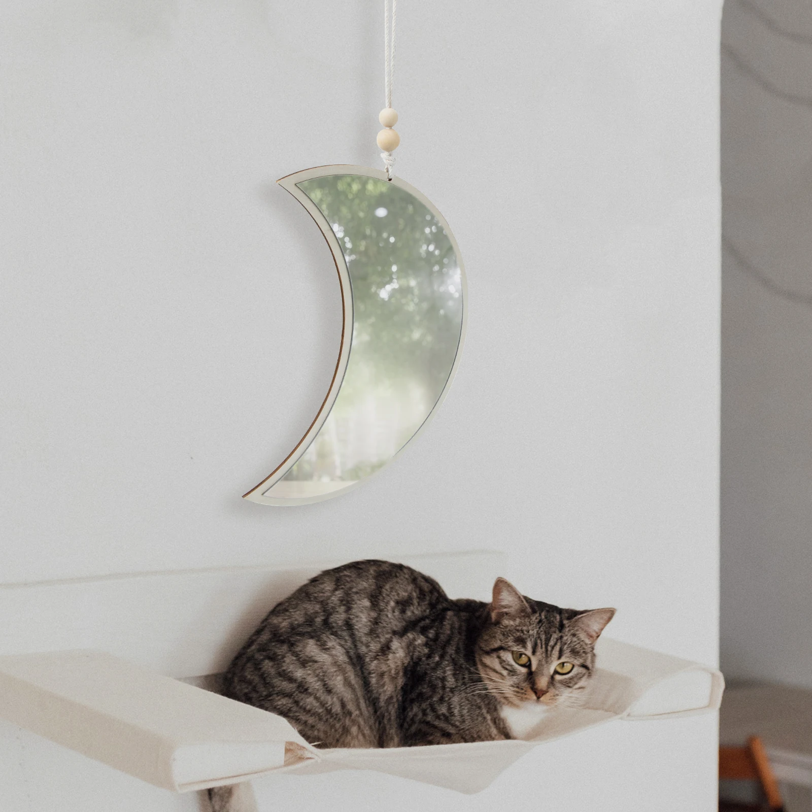 

Wooden Mirror Pendant Acrylic Home Decor Smooth Safe Bedroom Living Room Balcony Coffee Shop DIY Party Festival nament
