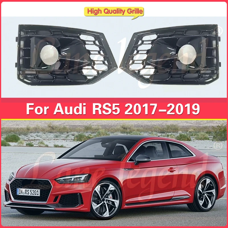 Fog light frame with holes Lower Mesh Fog Lamp Grille Honeycomb Modified Parts Compatible For A5 S5 RS5 2017-2019