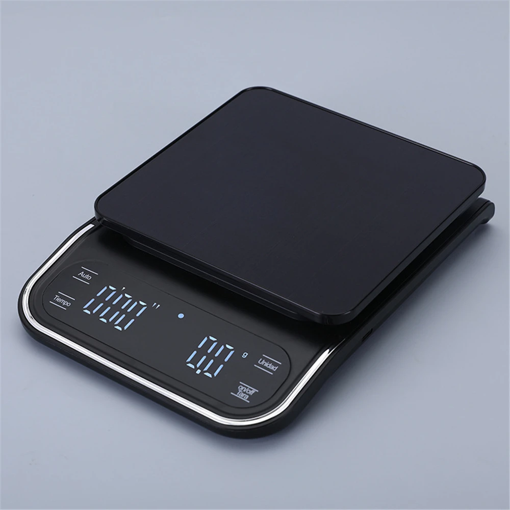 Digital Scale Waterproof Kitchen Electronic Coffee Scale USB Charge Measuring Tools LED Display 3KG/0.1g with Timer Auto Timing