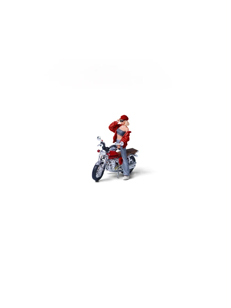 Modèle de moto en résine MoreArt 1:64 CB750FOUR Red Beret, décoration de scène miniature, cadeau et présentoir