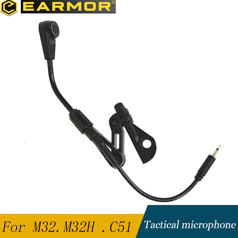 EARMOR Tactical Communications Headset Microphone Replacement Boom, Headset Microphone for M32 and M32H, Tactical Headset