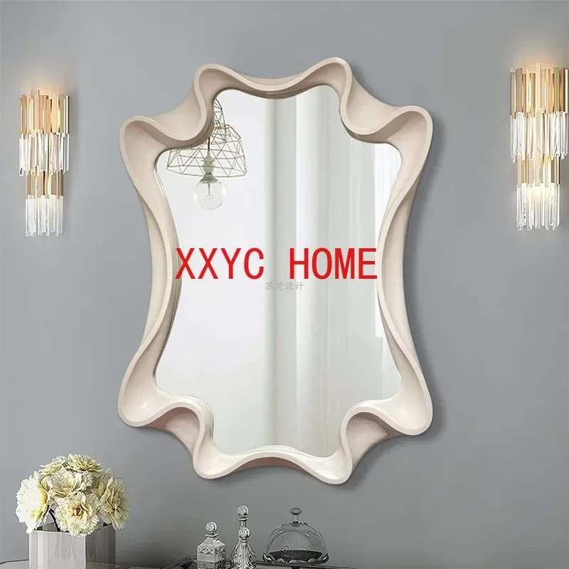 Irregular Living Room Mirror Aesthetic Makeup Frame Art Macrame Creative Mirror Luxury Dressing Miroir Mural Home Decoration