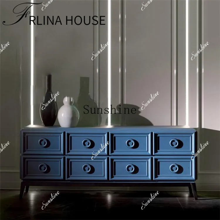 

American light luxury solid wood TV high style post modern living room TV cabinet combination neoclassical simplicity FT