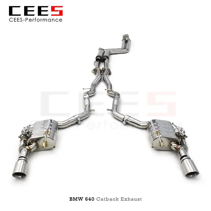 cees Cat-Back Exhaust for BMW 640 640i 2012-2018 Muffler Exhaust Pipes Custom Racing Vacuum Valve Stainless Steel Exhaust System