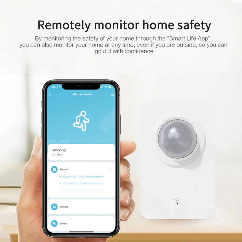 Burglar Alarm Sensor Pir Motion Sensor Smart Life Tuya Real-time Monitoring Smart Home Infrared Passive Detector Motion Sensor