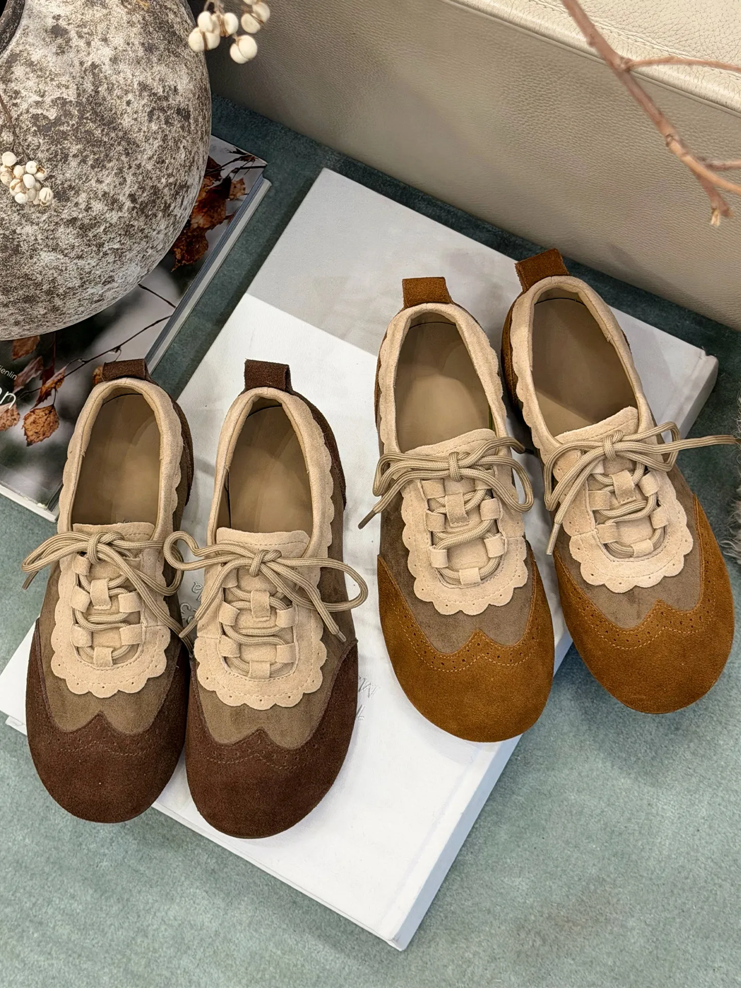 retro-color-block-ballet-lace-up-training-shoes-women's-2026-new-autumn-round-head-soft-bottom-comfortable-casual-shoes