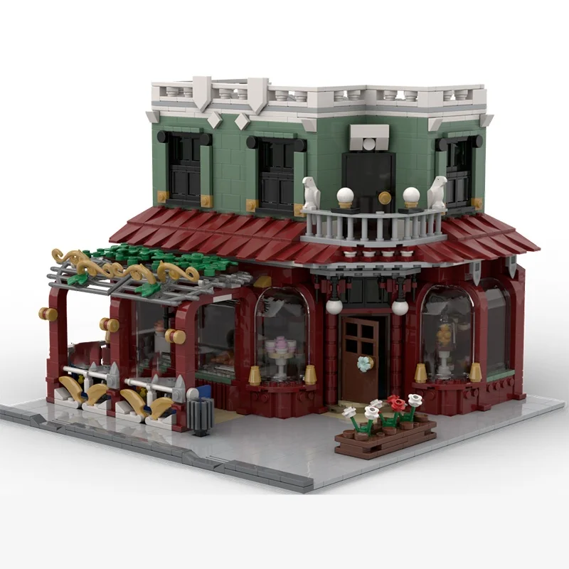 2183pcs MOC Oude Bakkerij En Gebak Winkel Gemodulair Model Kerstcadeaus Bouwstenen Architectuur Speelgoed DIY Idee Baksteen Kinderen