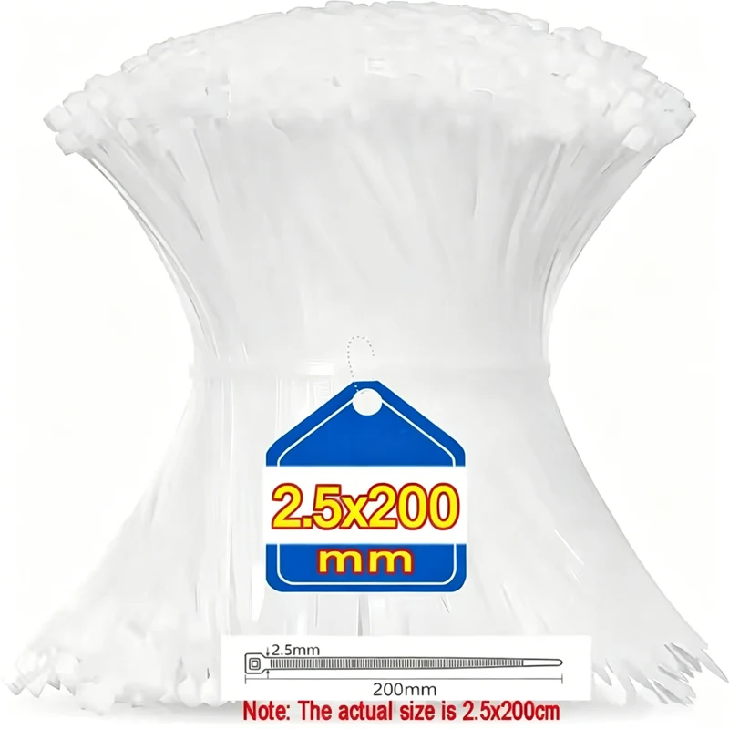 100 Stück Nylon-Kabelbinder, verstellbare, selbstsichernde Kabelbinder, Befestigungsschlaufen, wiederverwendbare Kunststoff-Kabelbinder für Zuhause und Büro