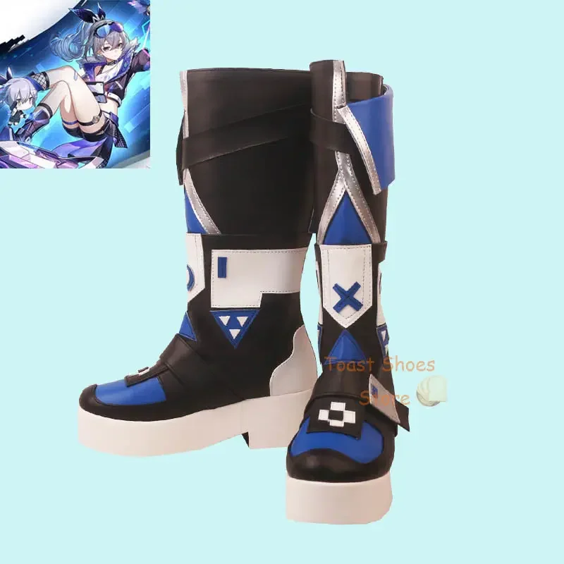 Honkai Star Rail Silver Wolf Cosplay Botas, Comic Anime Game Role Play para Con Party, Halloween Cosplay Costume, Prop sapatos