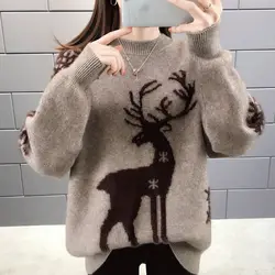 Autumn Winter New Long Sleeve Knitting Pullovers O-Neck All-match Loose Plus Size Sweet Sweaters Fashion Casual Women Clothing