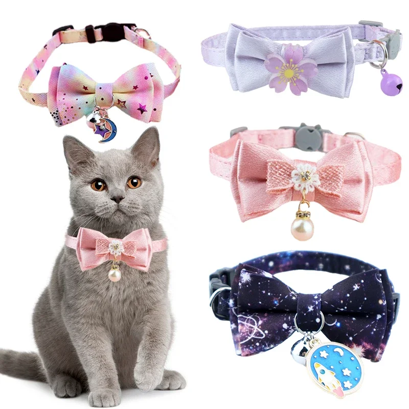צבע תליון חתול חמוד צווארון מחמד עם אביזרים חתול קשת עניבת כלב עניבה עניבת צווארון פעמון נפרד שרשרת צווארון פעמון צווארון שרשרת נפרד
