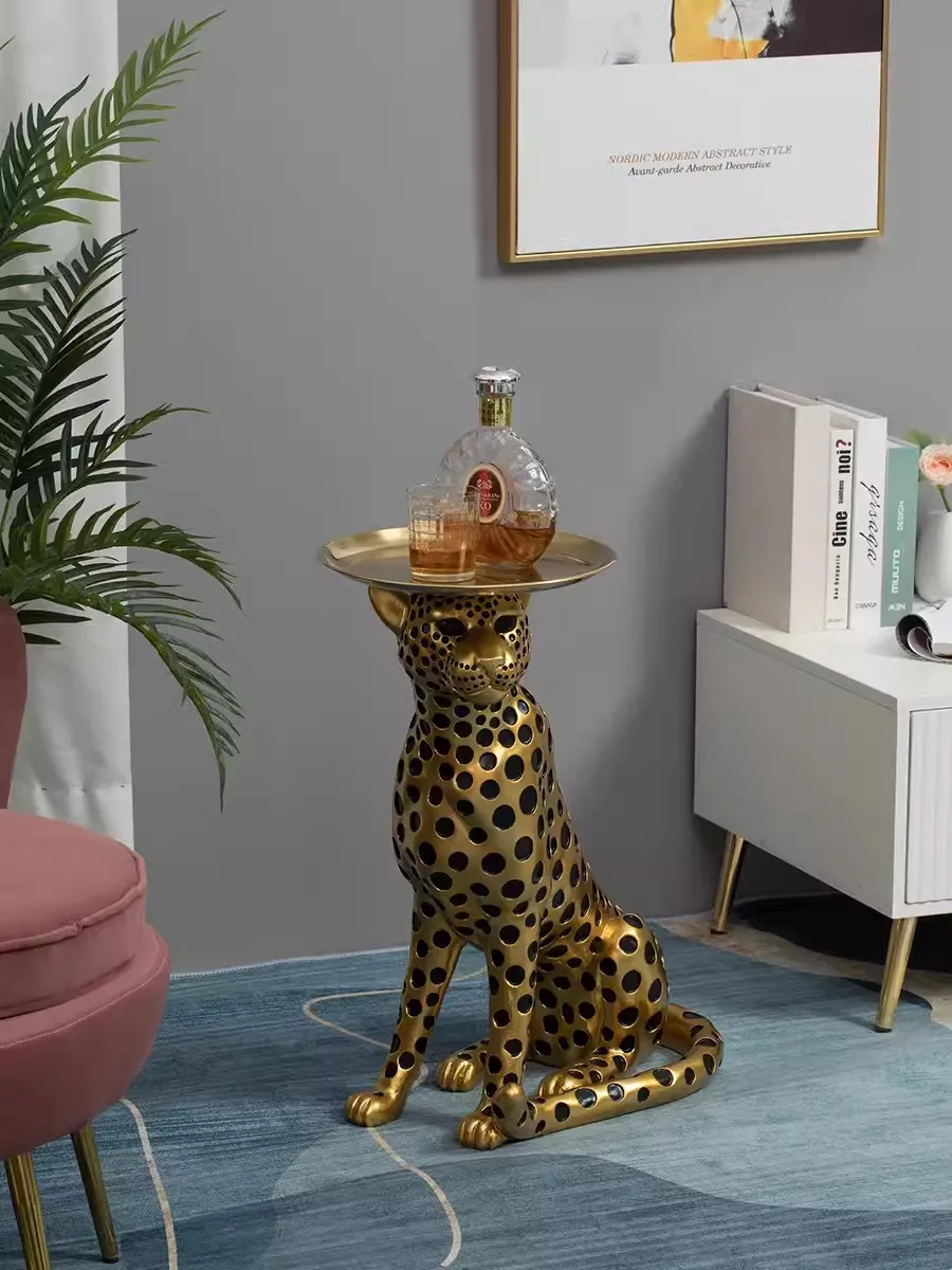 Fortune large landing leopard living room decoration home decoration high-end light luxury porch tray housewarming gift