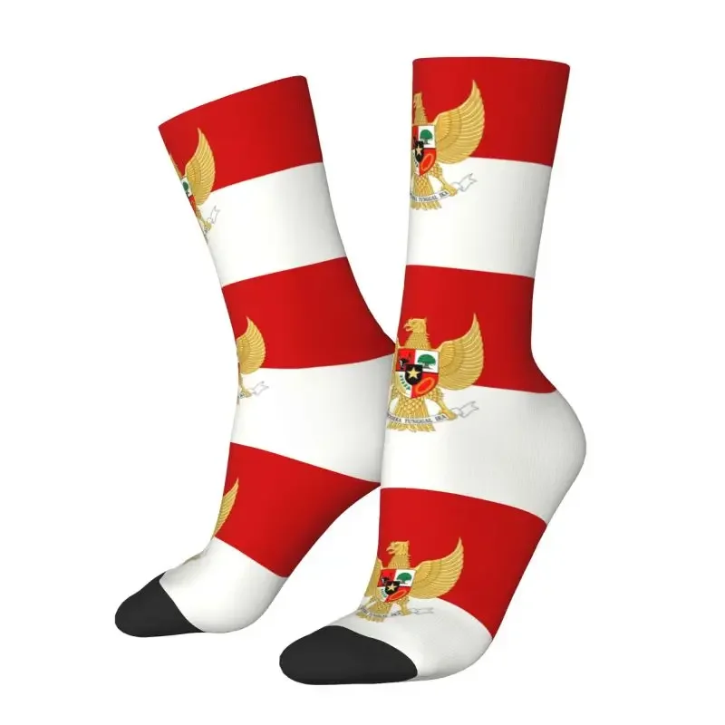 Indonesia Flag Men's Crew Socks Unisex Cool 3D Print Emblem Dress Socks