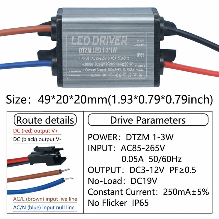 LED Driver 20W 600mA Constant Current Power Supply – Isolated External Driver For GU10/E27 (AC85-265V)