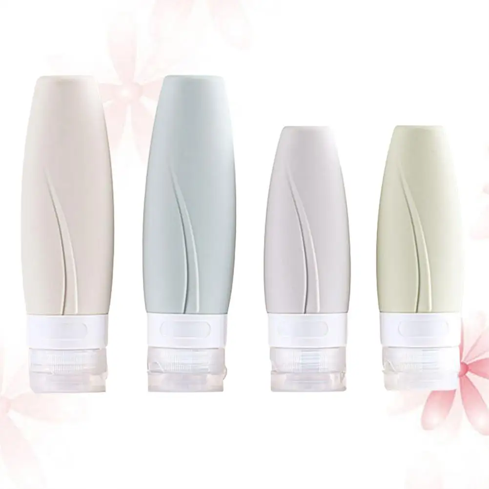

4PCS Subpackaging Bottles Empty Silicone Refillable Travel Size Cosmetics Lotion Storage Bottle Reusable Portable