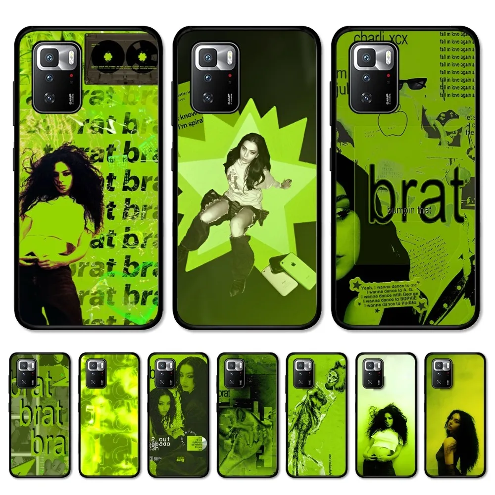 C-Charli X-XCX BRAT Phone Case For Redmi Note 4 X 5 A 6 7 8 T 9 9S 10 11 11S 11Epro Poco M3 pro