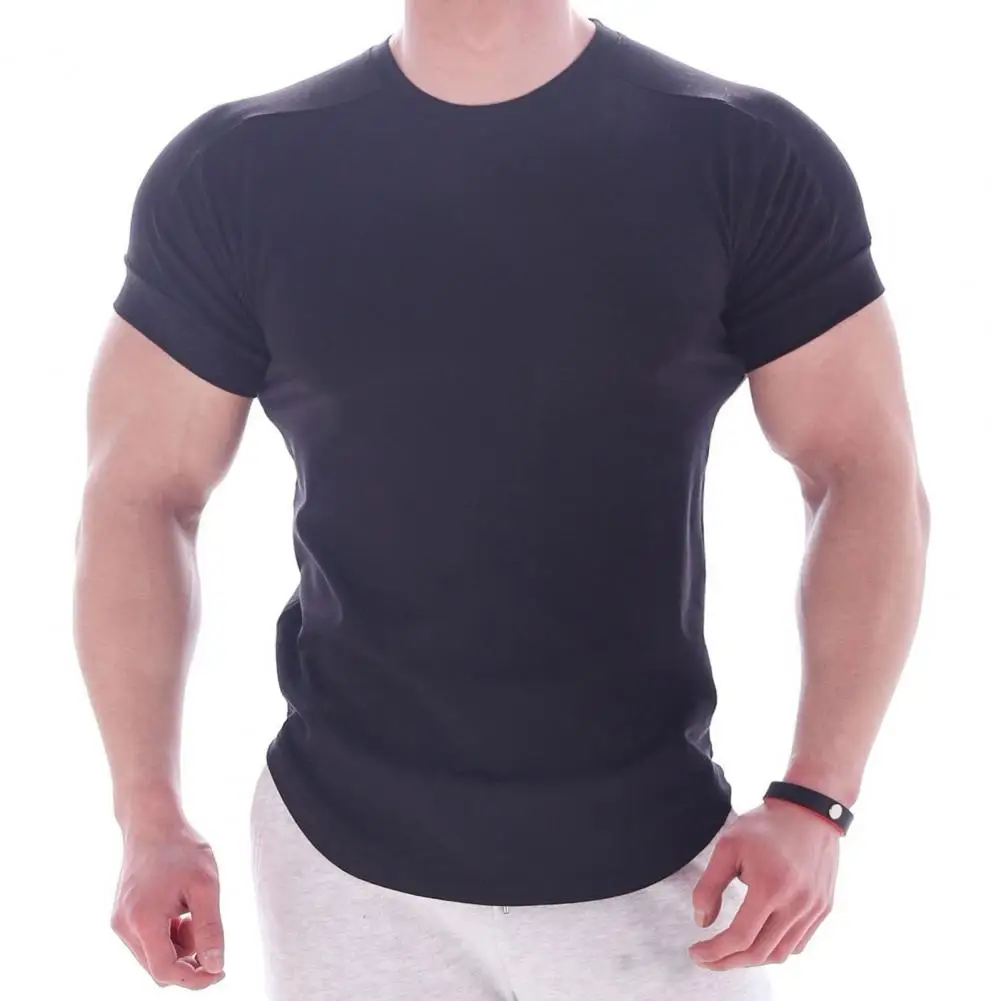 Skin-touch Milk Silk Men T-shirt O Neck Solid Color Short Sleeves Summer T Shirt for Men 2022 Sweat Absorption Casual Men Tops