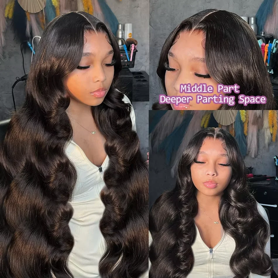 Body Wave 30 Inch 13X4 HD Lace Front 100% Raw Natural Black Wig PrePlucked 13x6 Lace Frontal Brazilian Human Hair Wigs For Women image 3