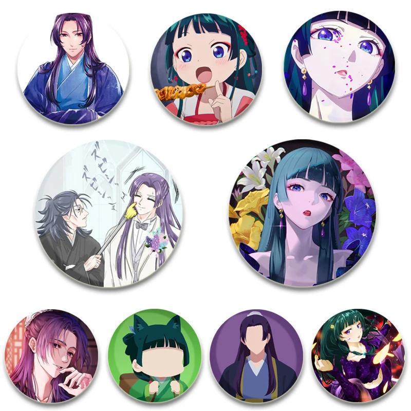 

58mm The Apothecary Diaries Brooches Anime Figure Lapel Pins Cartoon Cosplay Badge Accessories for Backpack Clothes Decoration