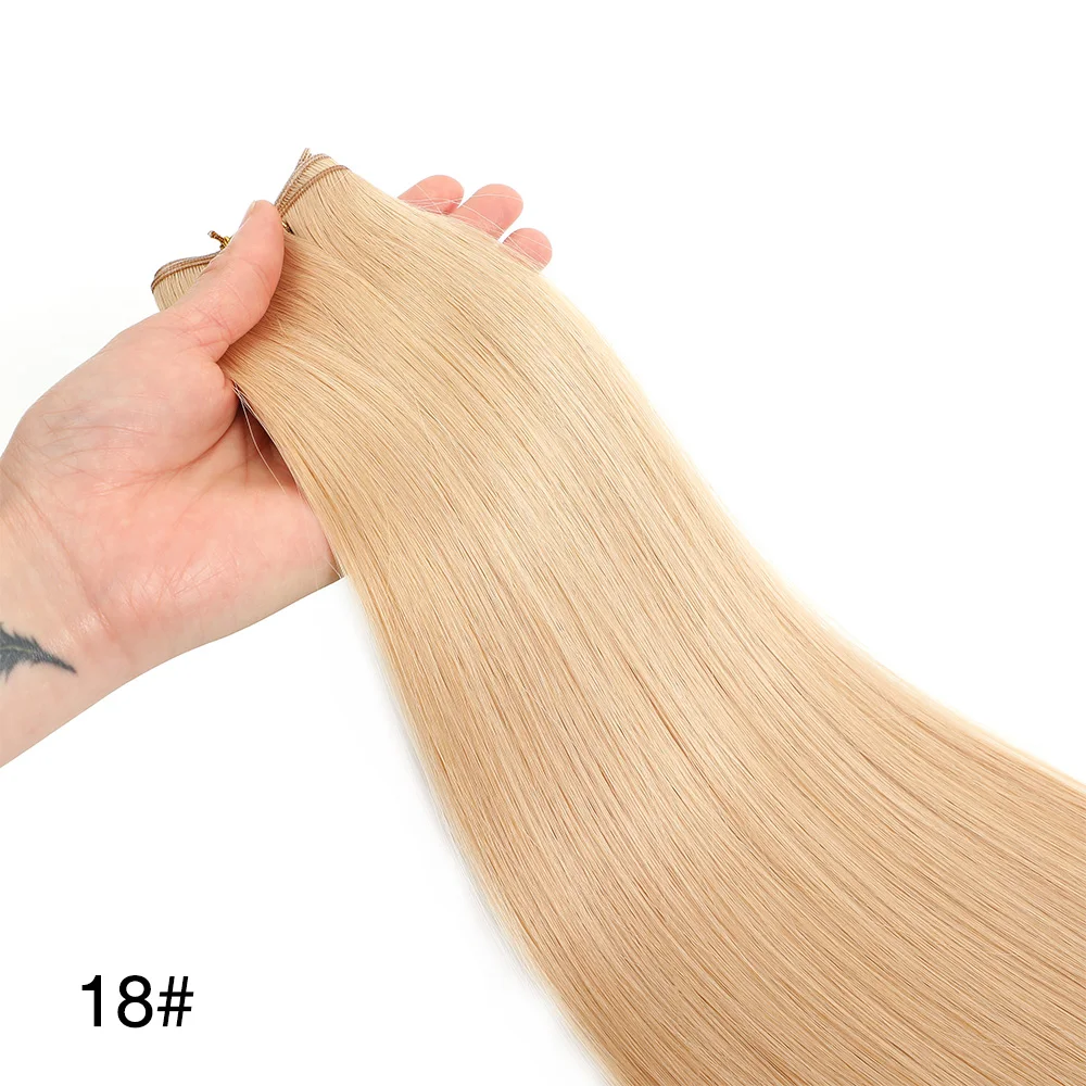 Genius Weft Haar Extensions Dubbel Getrokken Echt Menselijk Haar Dikke Punten Bone Straight Onzichtbare Platte Weft Knipbaar Salon Kwaliteit