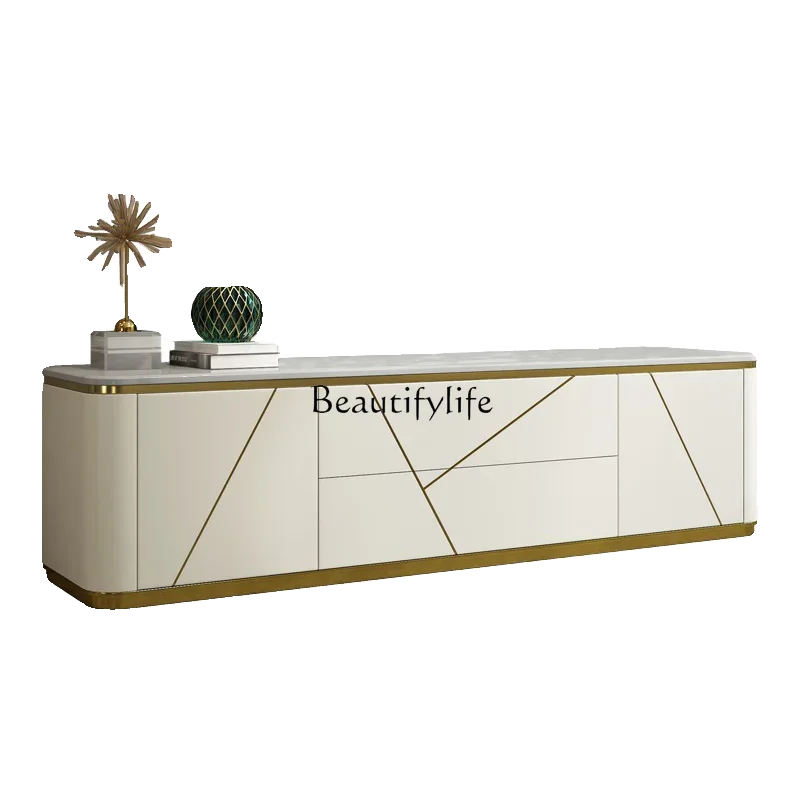 

FG26Light luxury TV, natural marble, high-end custom storage floor cabinet
